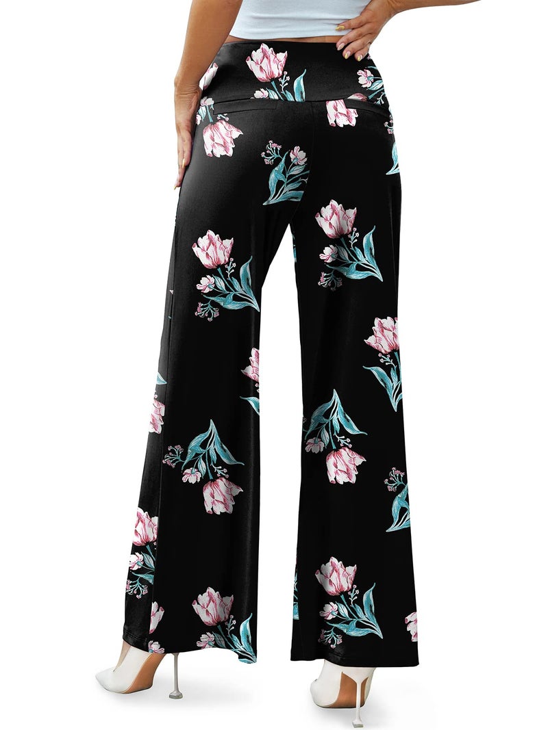 Arolina Women's Stretchy Wide Leg Palazzo Lounge Pants Casual Comfy High Waist Palazzo Pants - Image 3